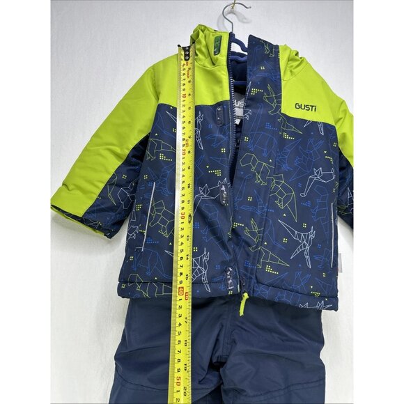 Gusti Snow Suit Toddler Boys Size 2T dinosaur Navy Green 2 Piece - Picture 8 of 12
